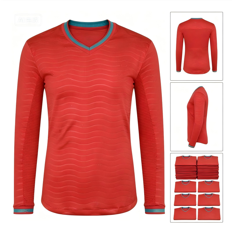Portugal Long Sleeve Football Jersey Men Training Match Shirt 