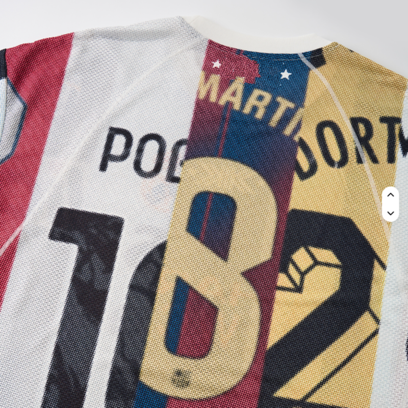 Streetwear Digital Printed Retro Loose Breathable Polyester Football Jersey T Shirt
