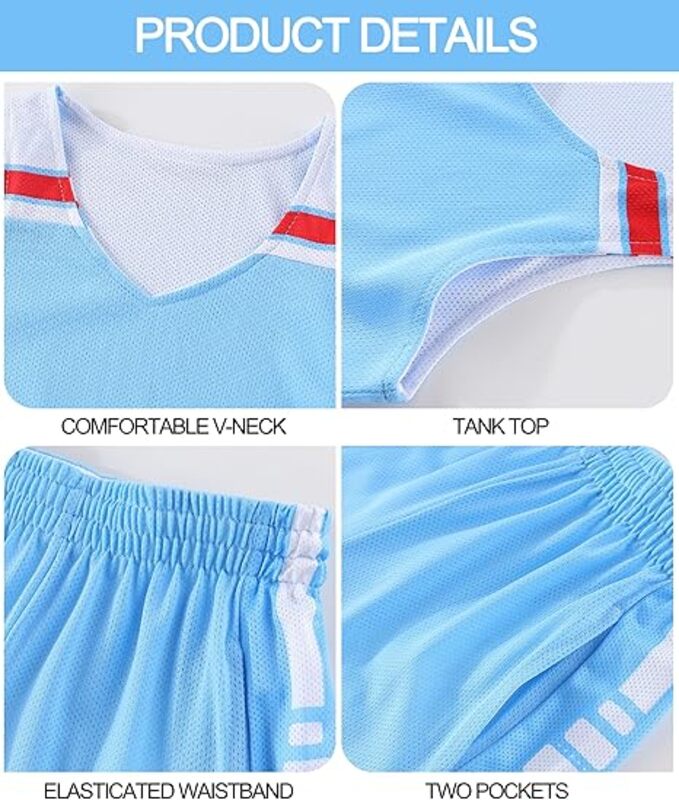 Reversible Basketball Jersey and Shorts Game Day Uniform Set