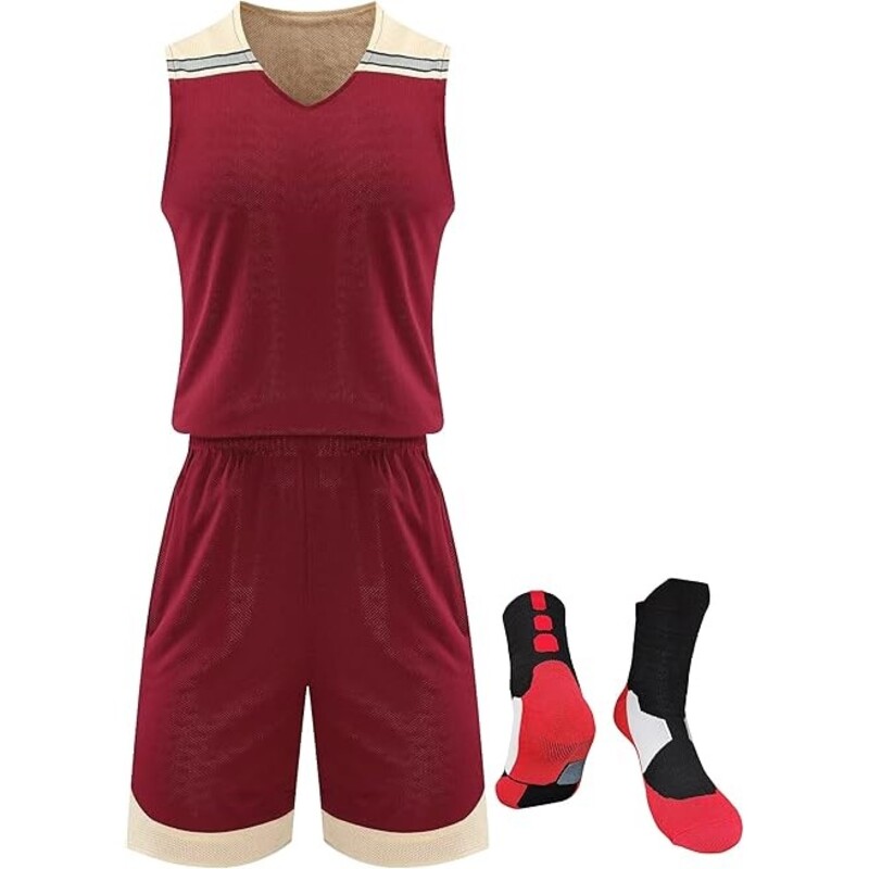 Double Sided Basketball Jersey and Shorts Practice Set