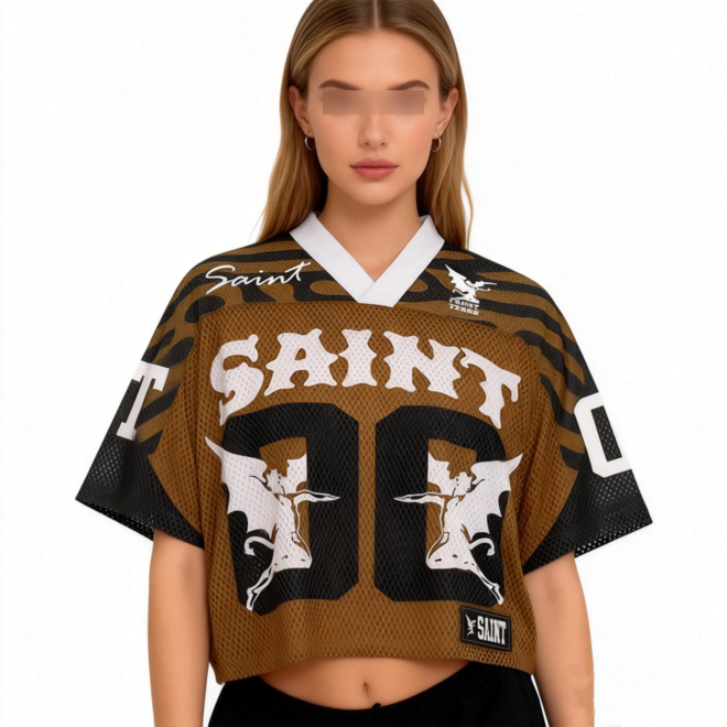 Short Sleeve Cropped Stylish Boxy Football Jersey